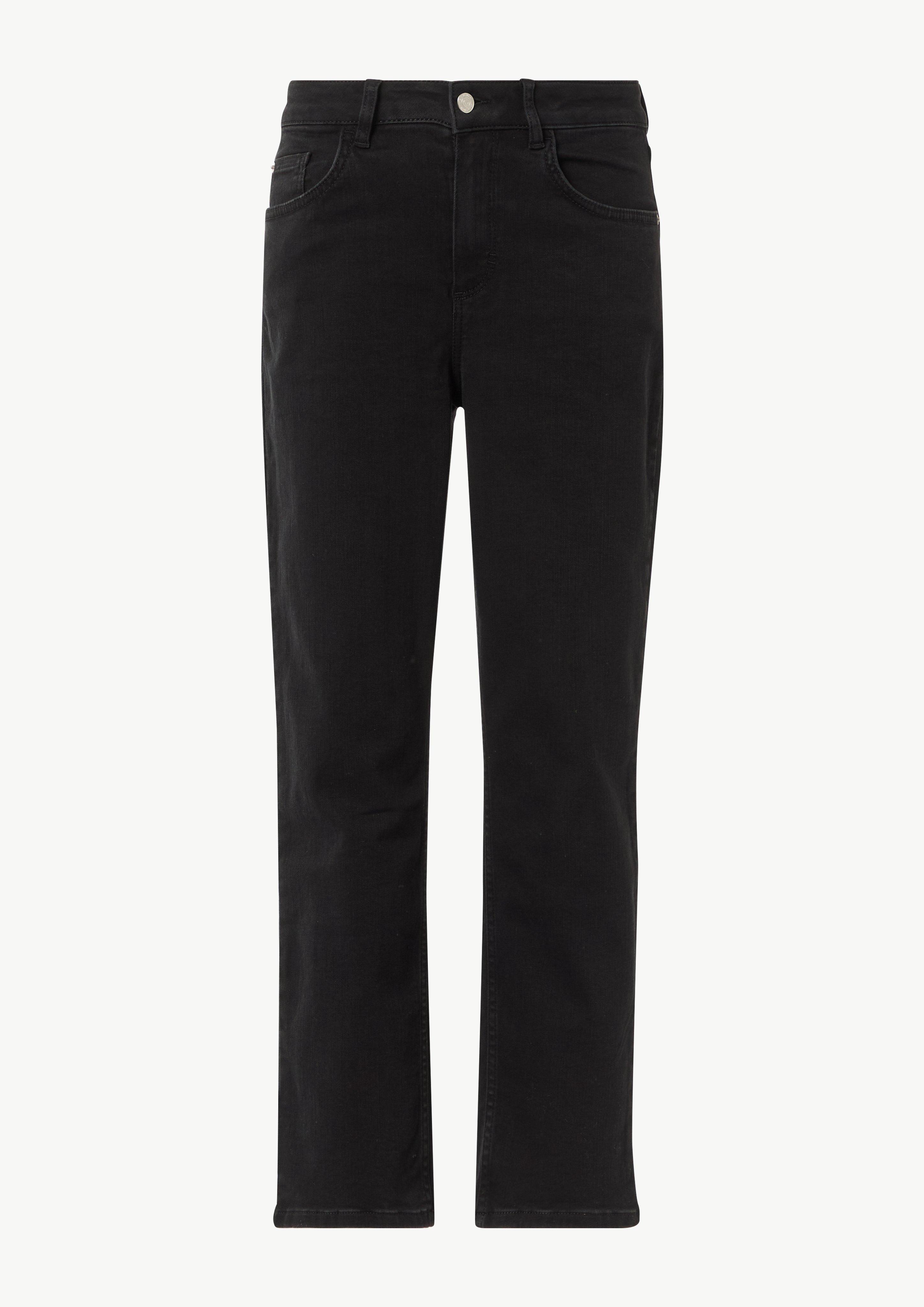 Straight-Leg-Jeans aus Baumwollstretch - schwarz