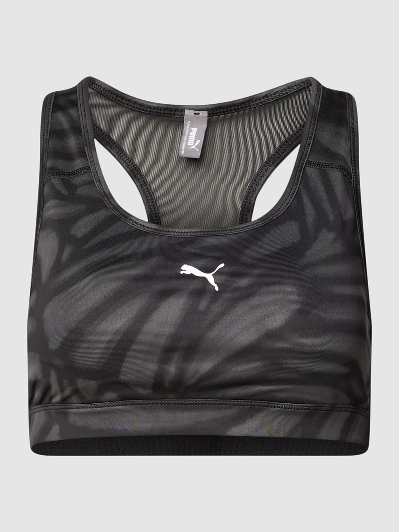 Bustier mit Label-Print in schwarz