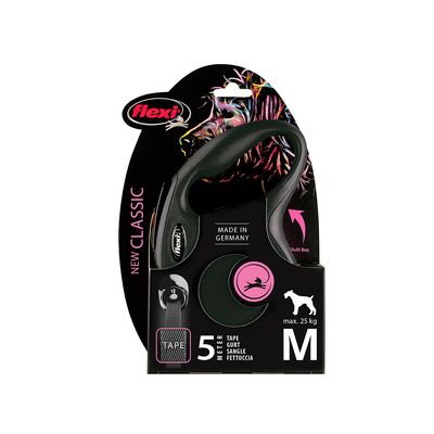 flexi New Classic Gurt-Leine M schwarz, 5 m