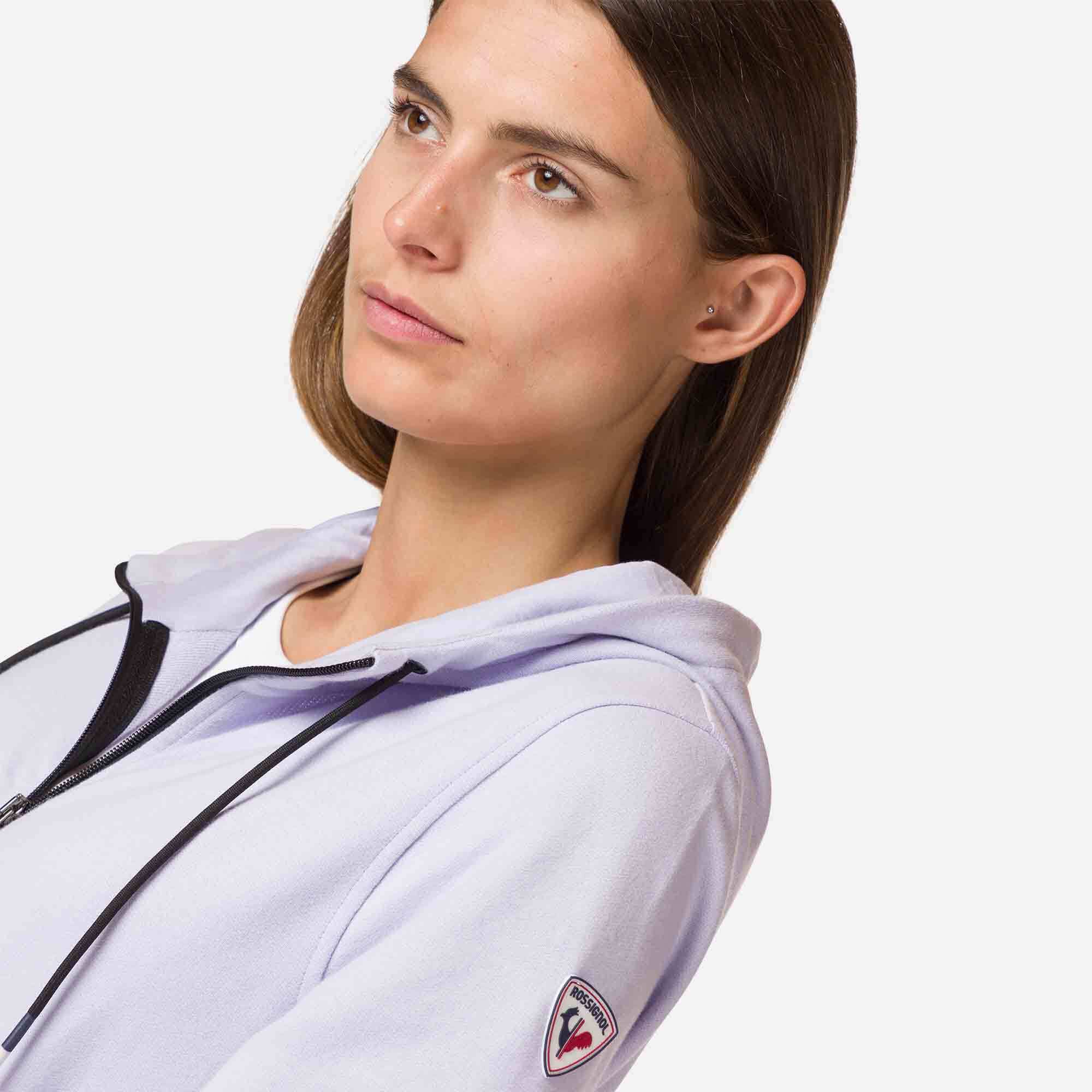 Sweat en coton à capuche zippé Logo Femme
