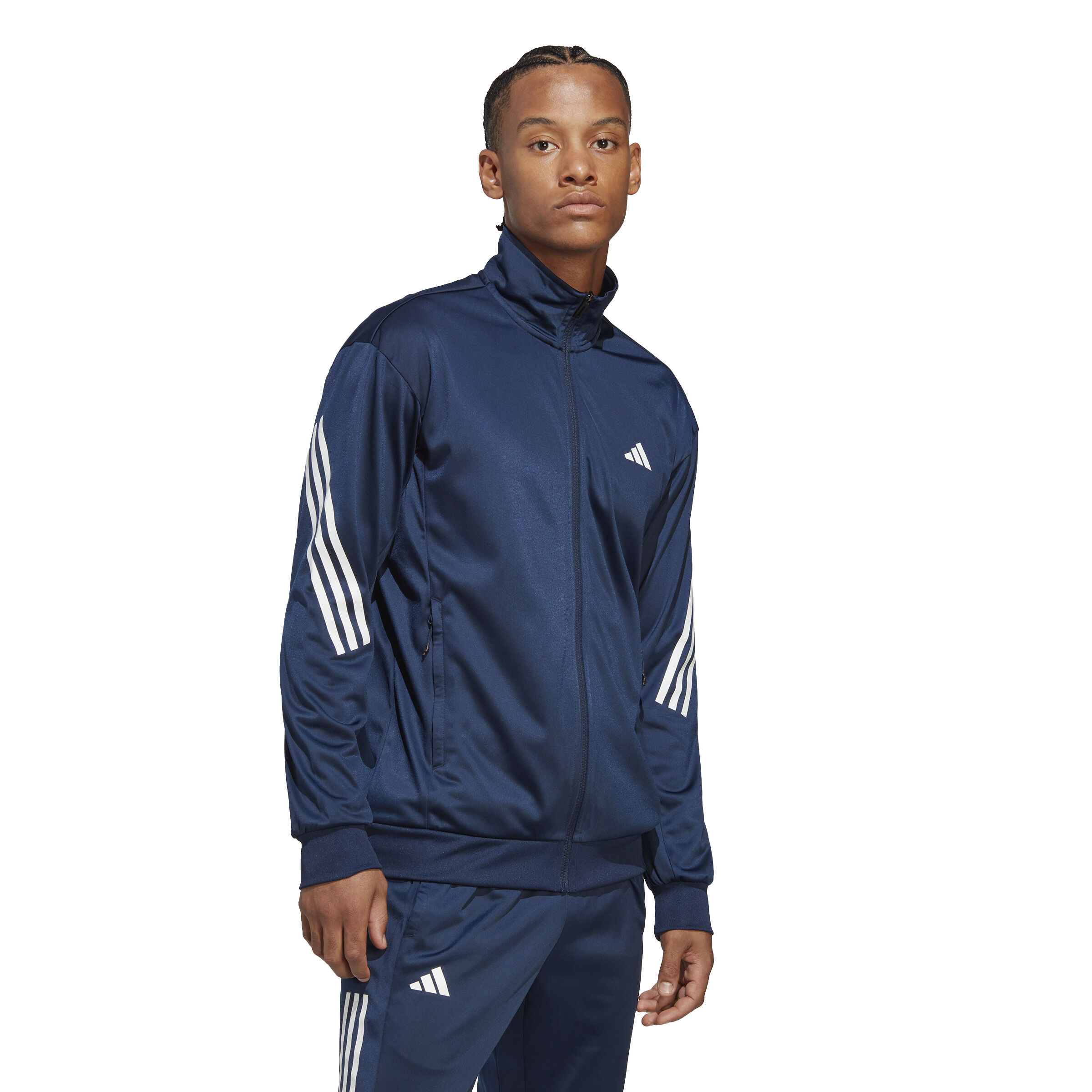 3-Stripes Knit Trainingsjacke Herren - Dunkelblau, Weiß