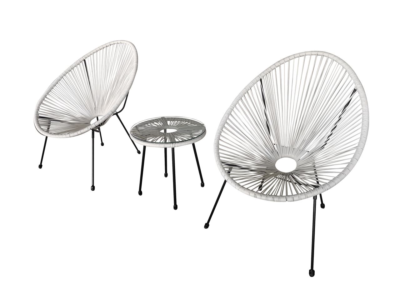 Happy Home Happy Home Bistro-Set 3 tlg. HGE53-WEI weiß