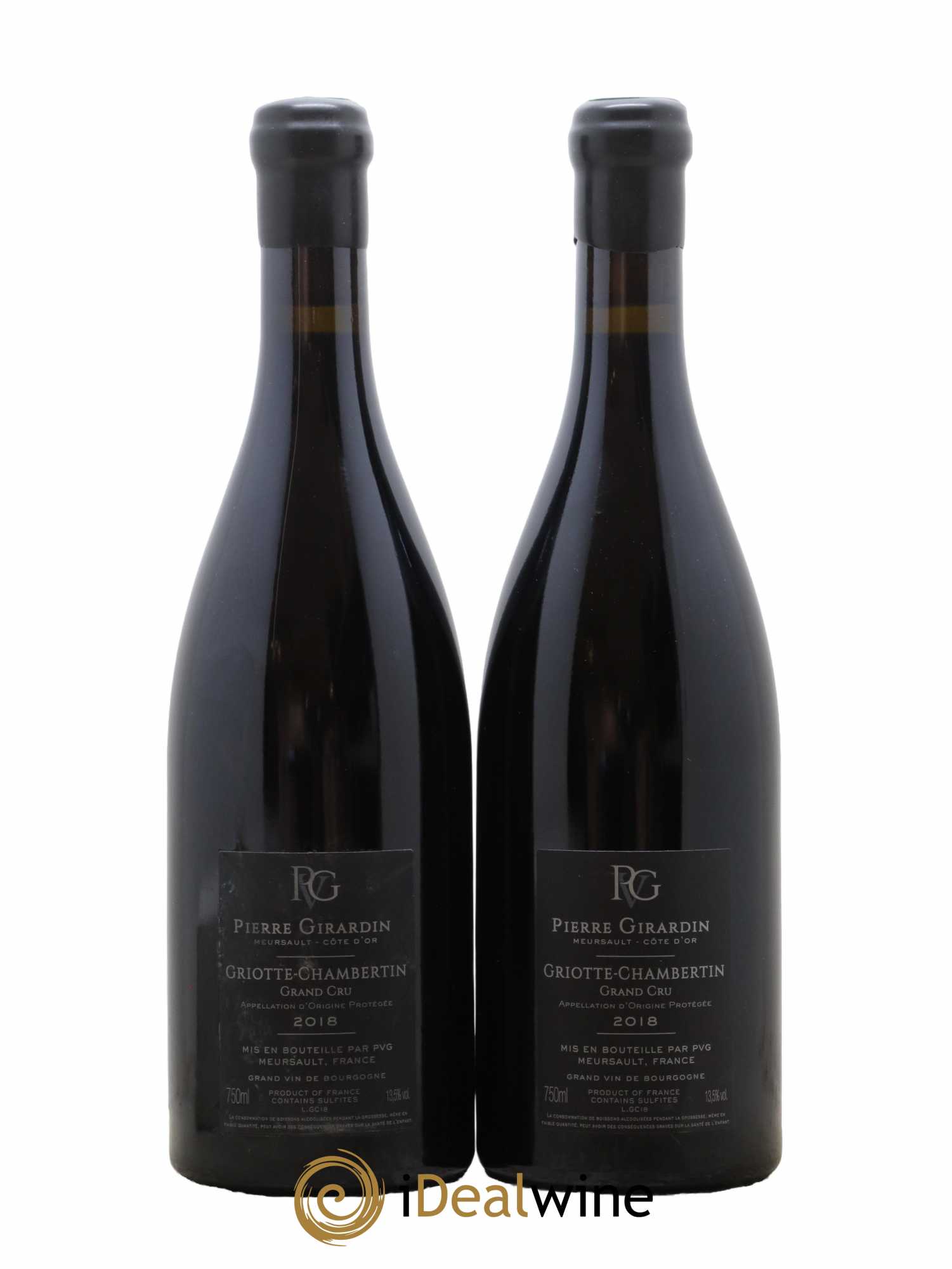 Griotte-Chambertin Grand Cru Domaine Pierre Girardin 2018 - Lot de 2 Bouteilles