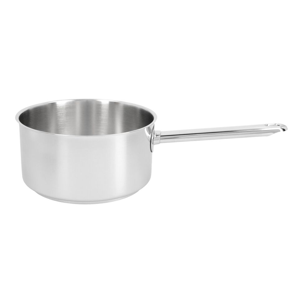 Stieltopf ohne Deckel 18 cm, 18/10 Edelstahl, Silber