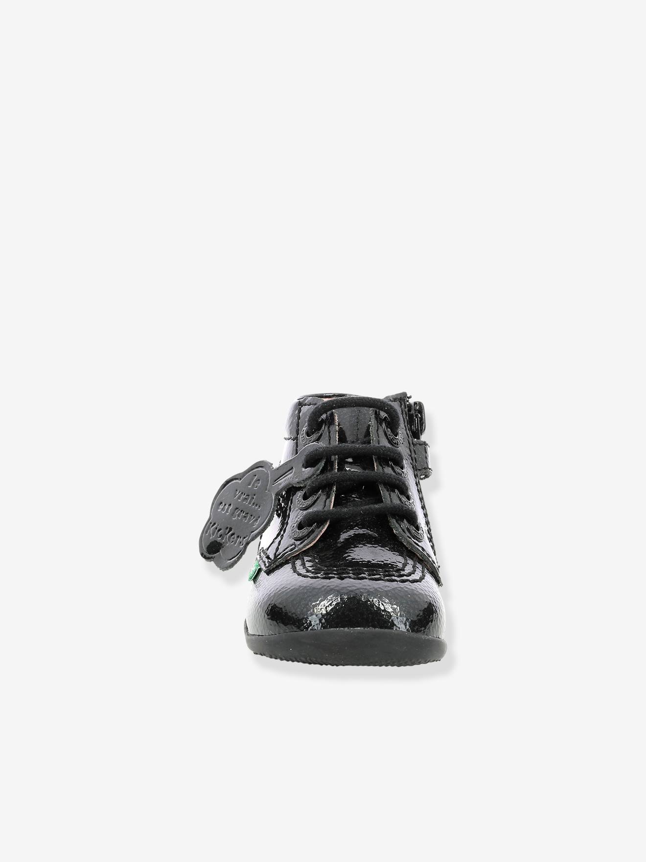 Bottillons cuir bébé fille Billista Zip KICKERS® noir vernis