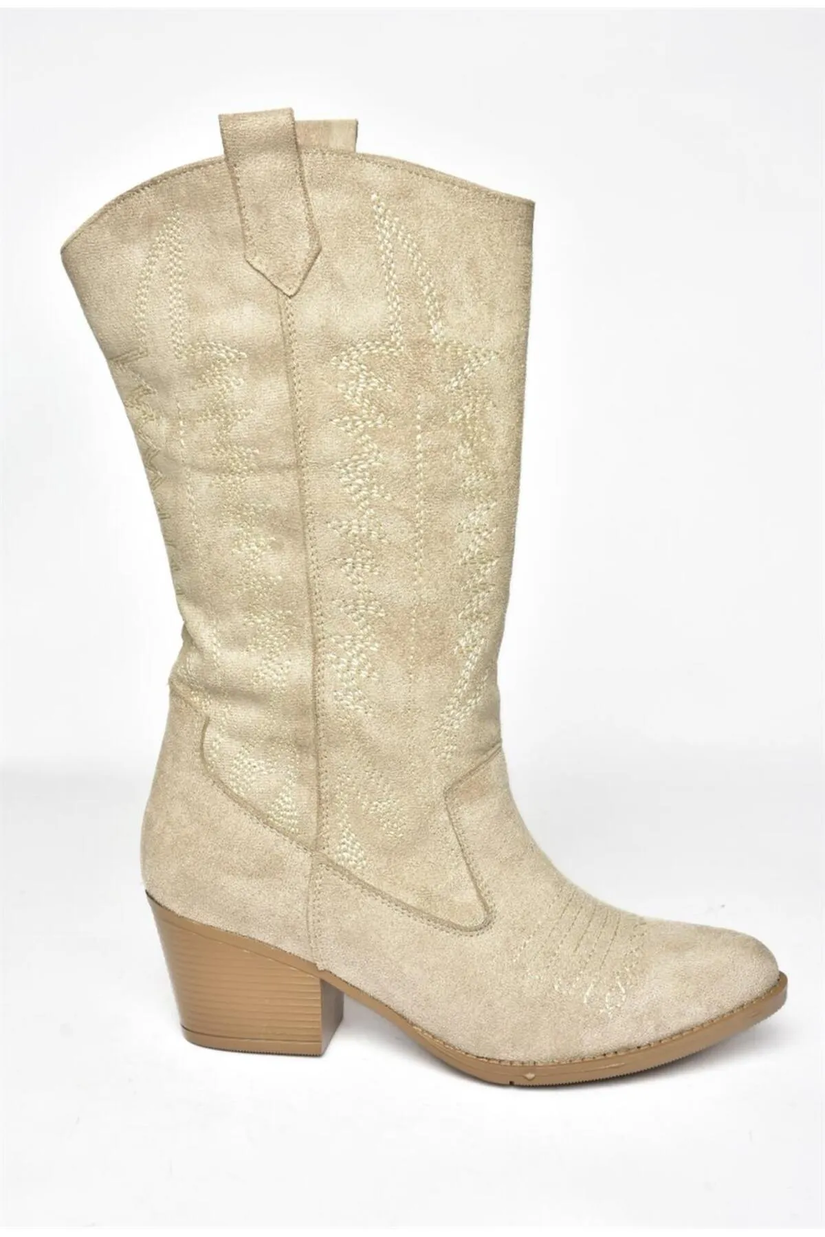 Fox Shoes  R973934002 Beige Wildleder-Cowboy-Damenstiefel