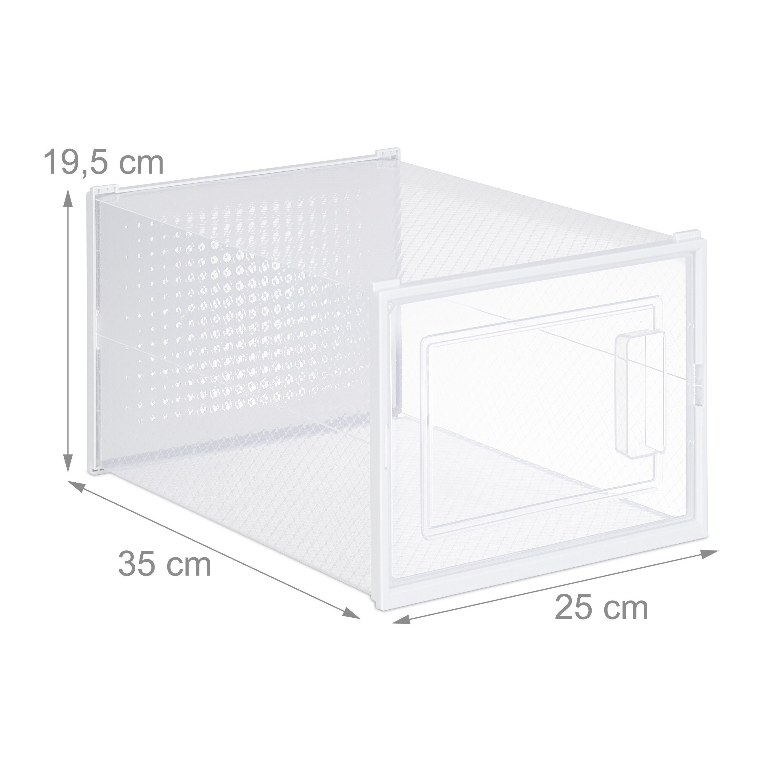 relaxdays Schuhbox 12er Pack Schuhboxen transparent