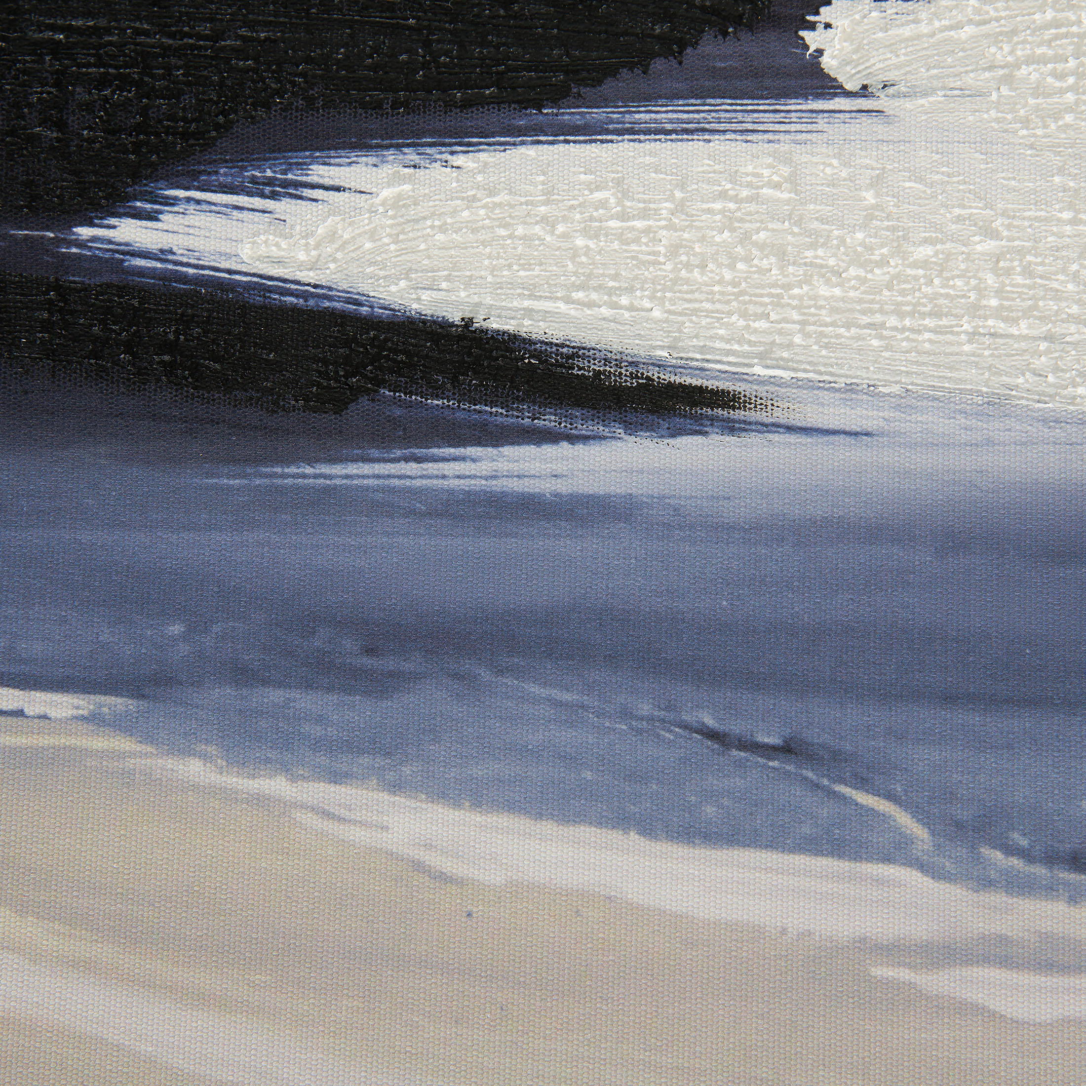Orkan Leinwand-Druck-handbemalt, Blau