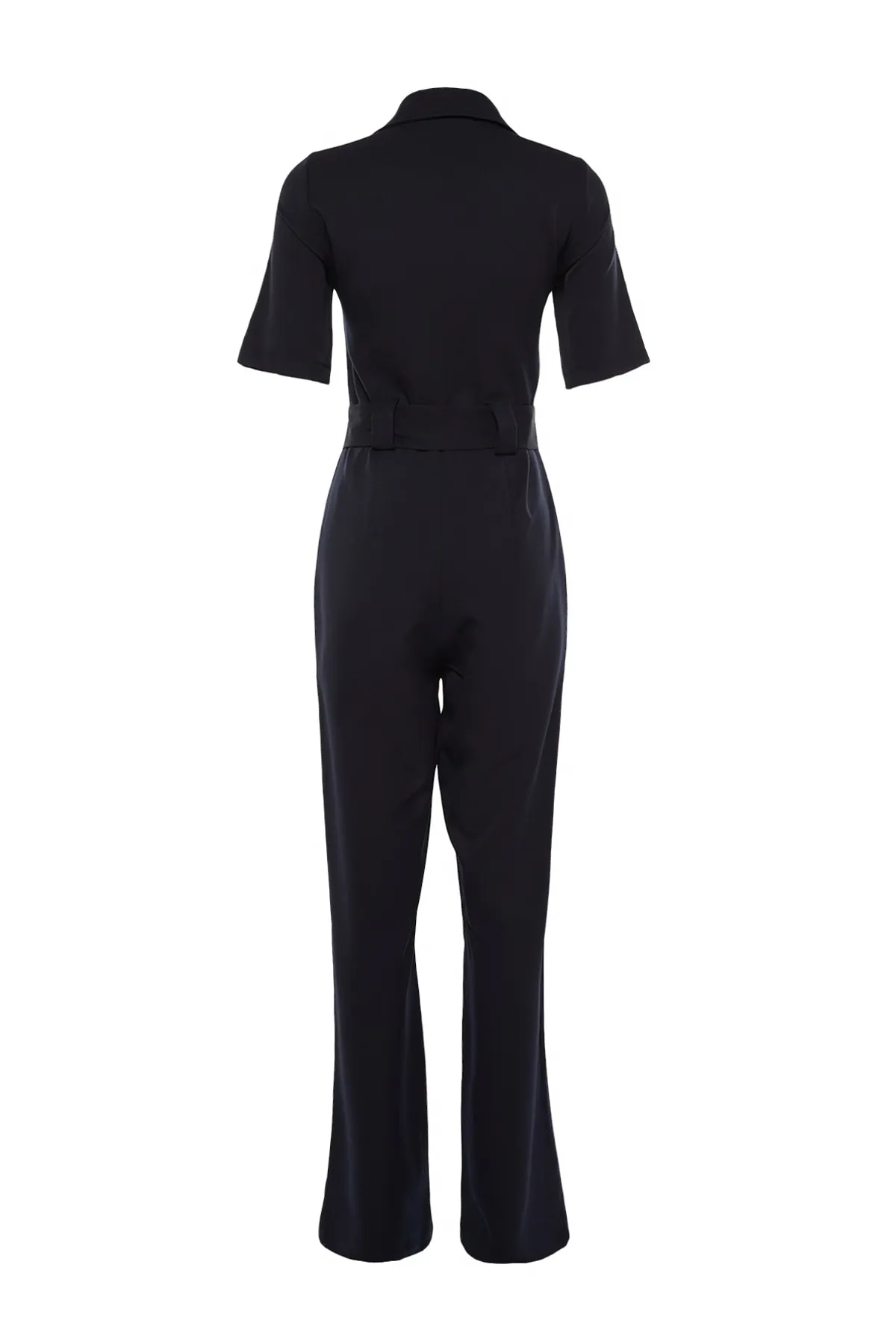 Trendyol Collection  Marineblauer Jumpsuit mit Gürtel und Knöpfen TWOSS20TU0055