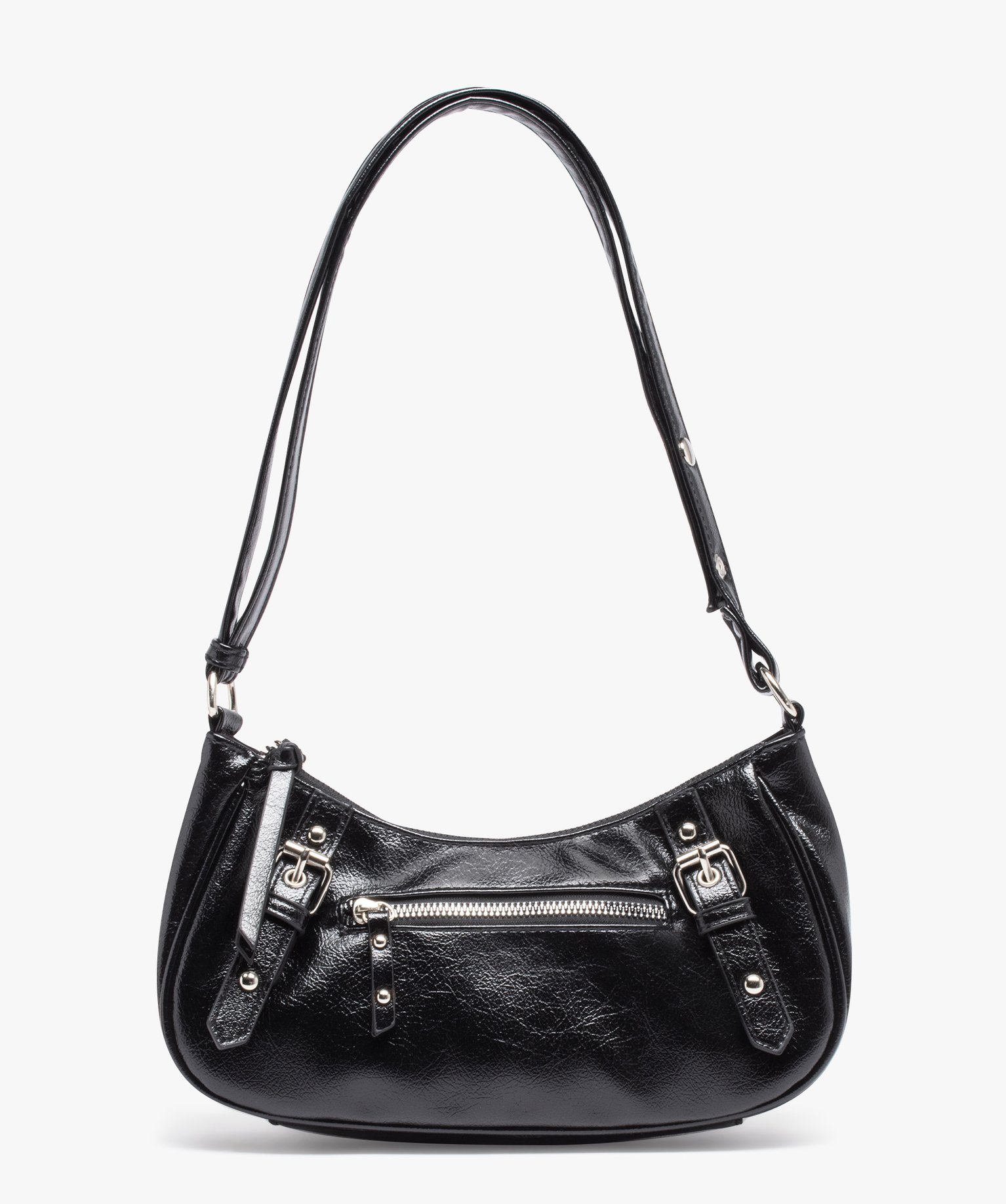 Sac à main compact porté épaule noir | GEMO