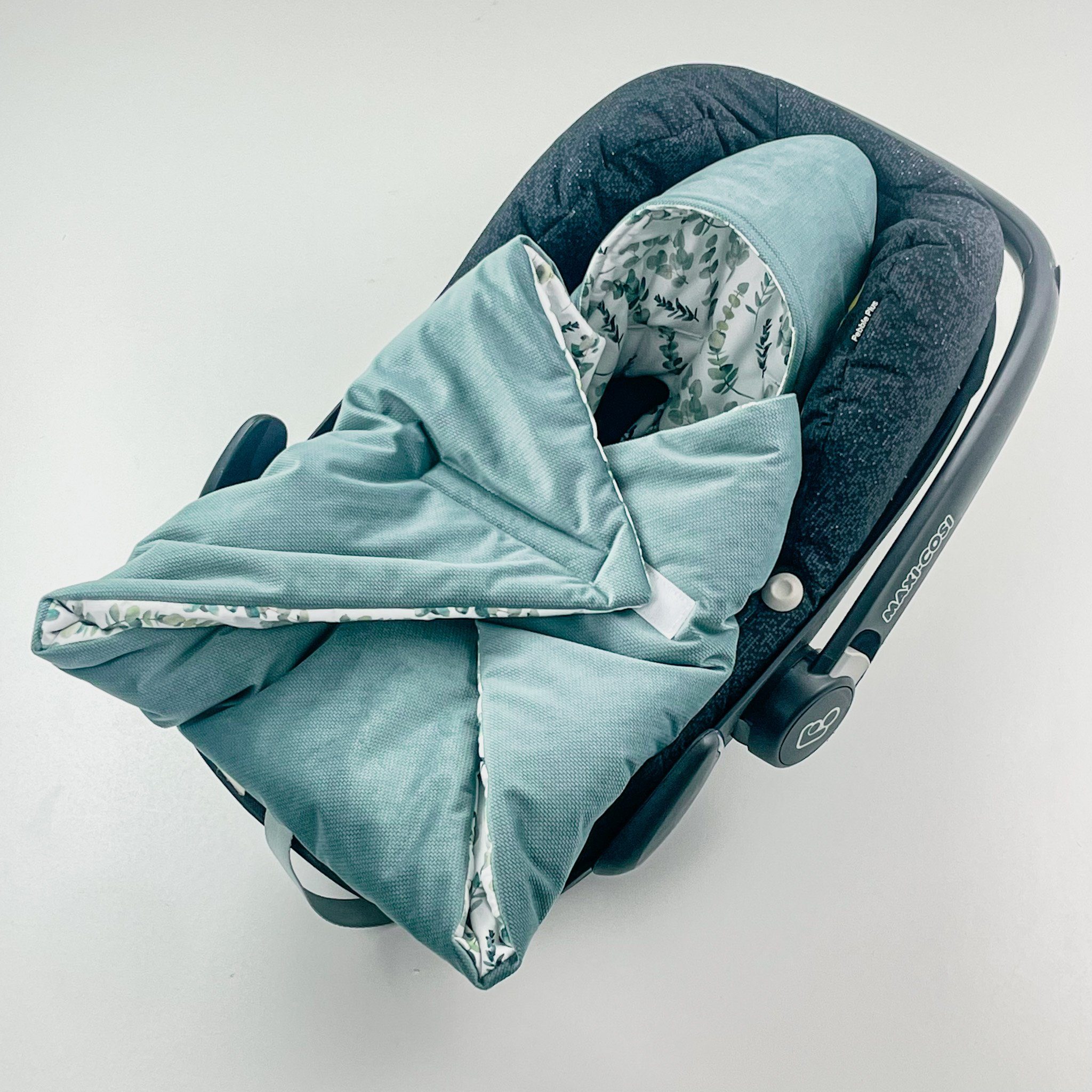 Einschlagdecke Babyschale Autositz mit Klettverschluss HERBST WINTER warm wattiert, BABEES