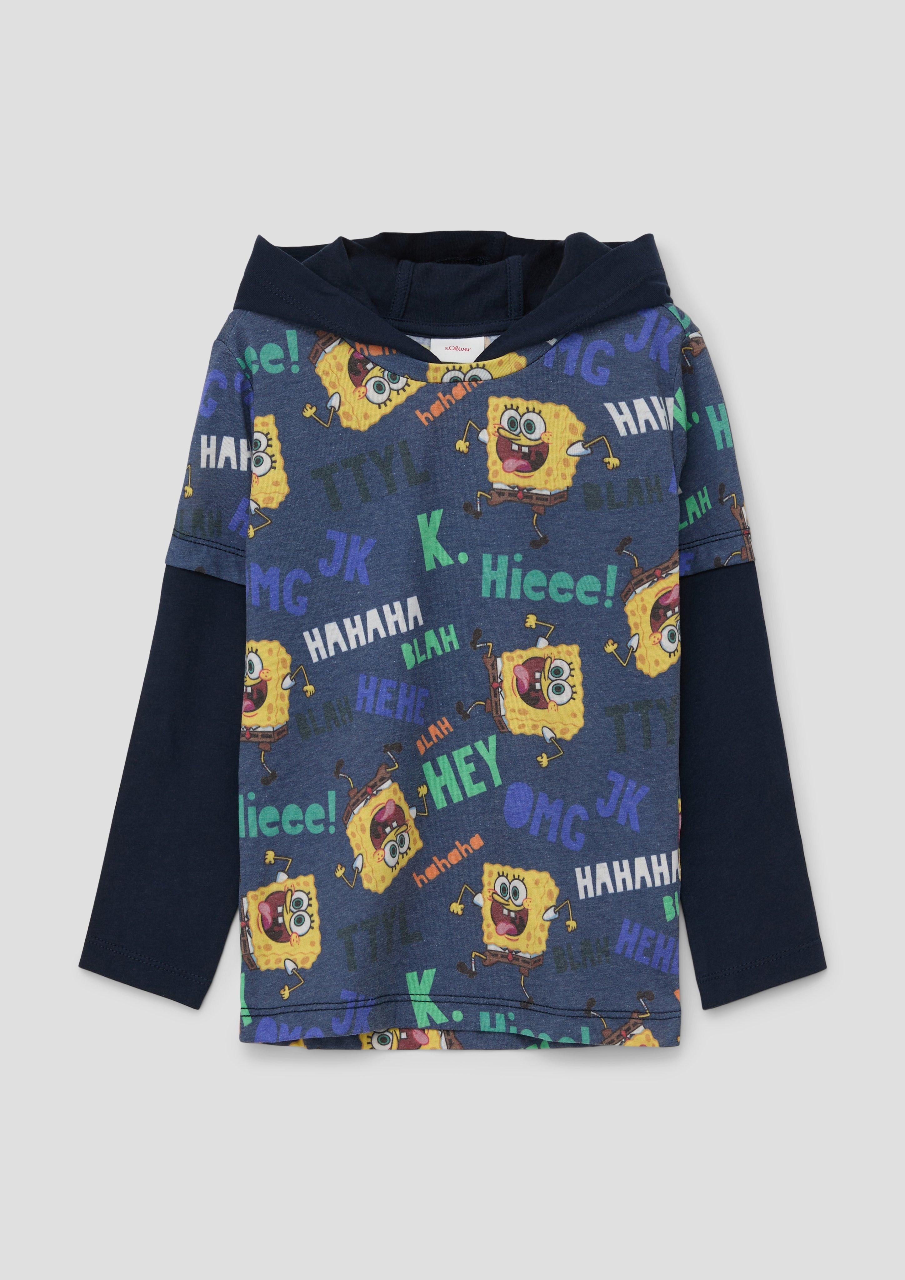 Kapuzen-Shirt mit Layering-Detail  2134105-59A8