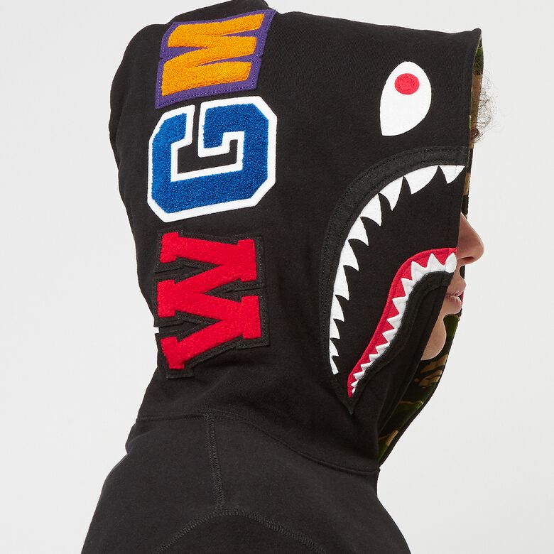 A Bathing Ape Shark Pullover Hoodie M black