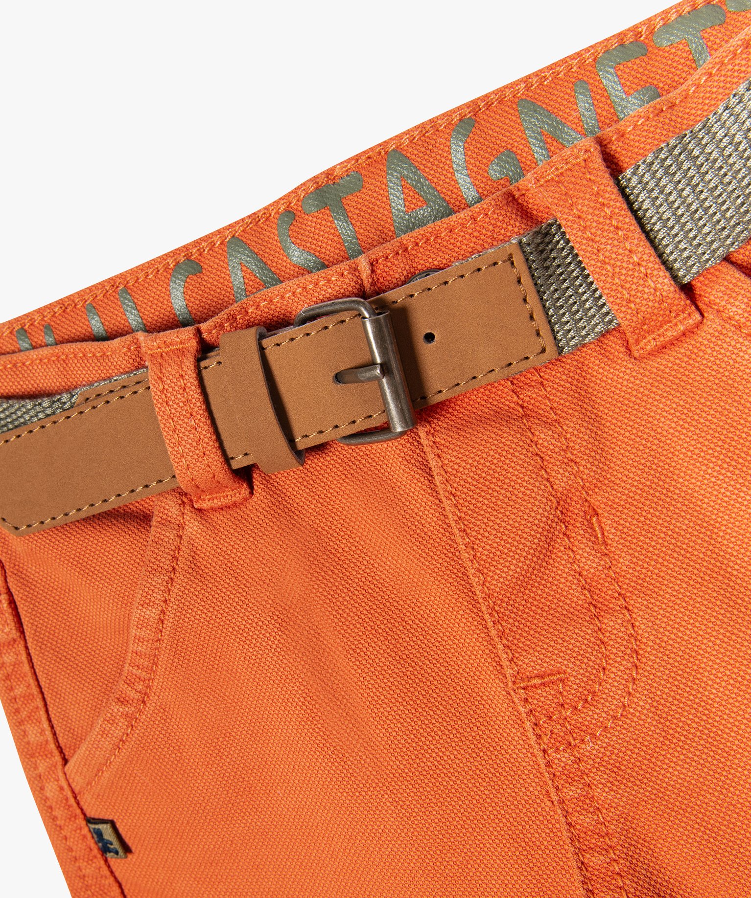 Pantalon bébé Garçon cargo avec ceinture chinée - LuluCa... orange | GEMO