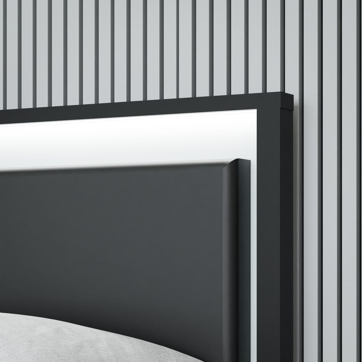Bettrahmen High Rock Grau-Schwarz 180 x 200 cm