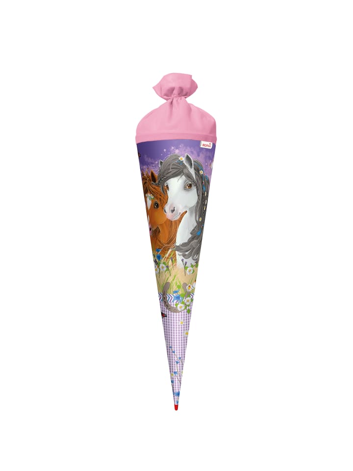 ROTH Schultüte groß Blumenpferde 70 cm in Lila günstig kaufen onesize