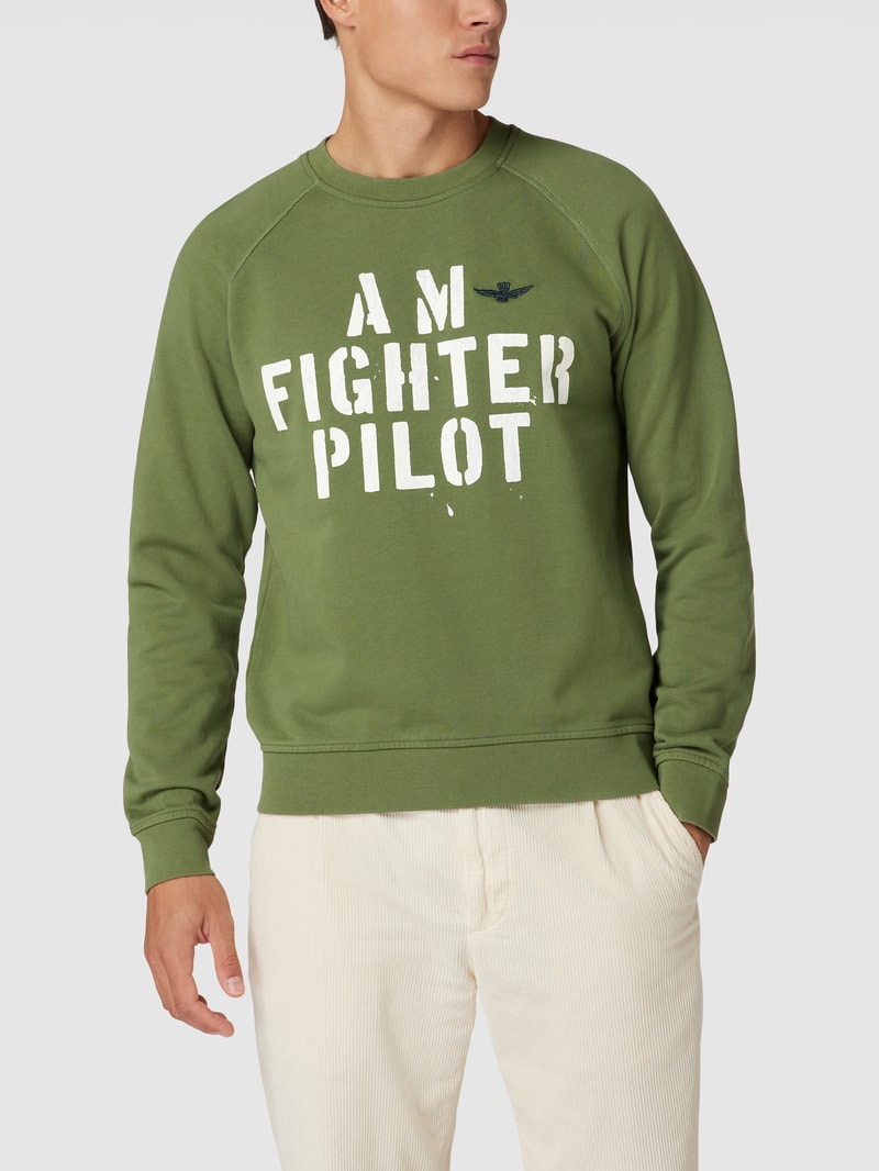 Sweatshirt mit Raglanärmeln in olivgrün