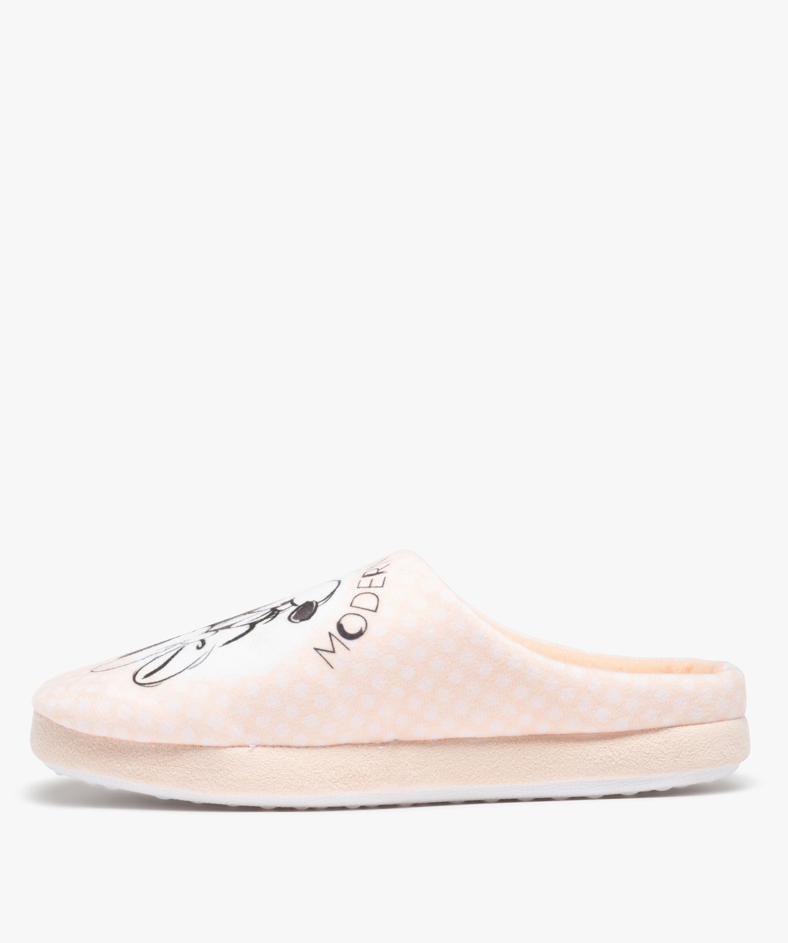 Chaussons femme mules plates Minnie - DS beige | GEMO