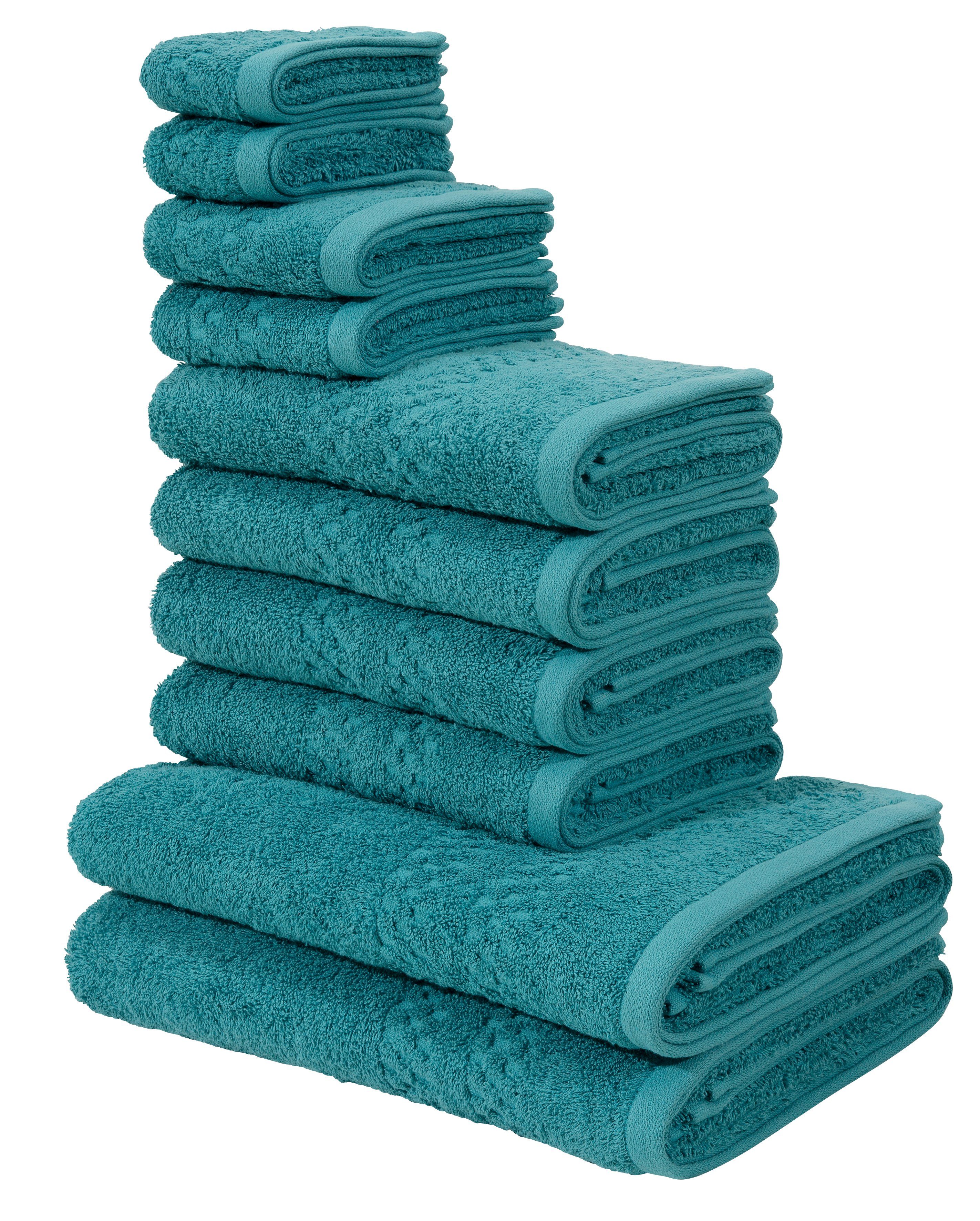 Home affaire Handtuch Set Regona, flauschig und weich, Premium Handtücher mit Bordüre, 500 gr/m², Frottier, (Set, 10-tlg), Duschtücher, Handtücher, Gästetücher, Seiftücher, 100% Baumwolle