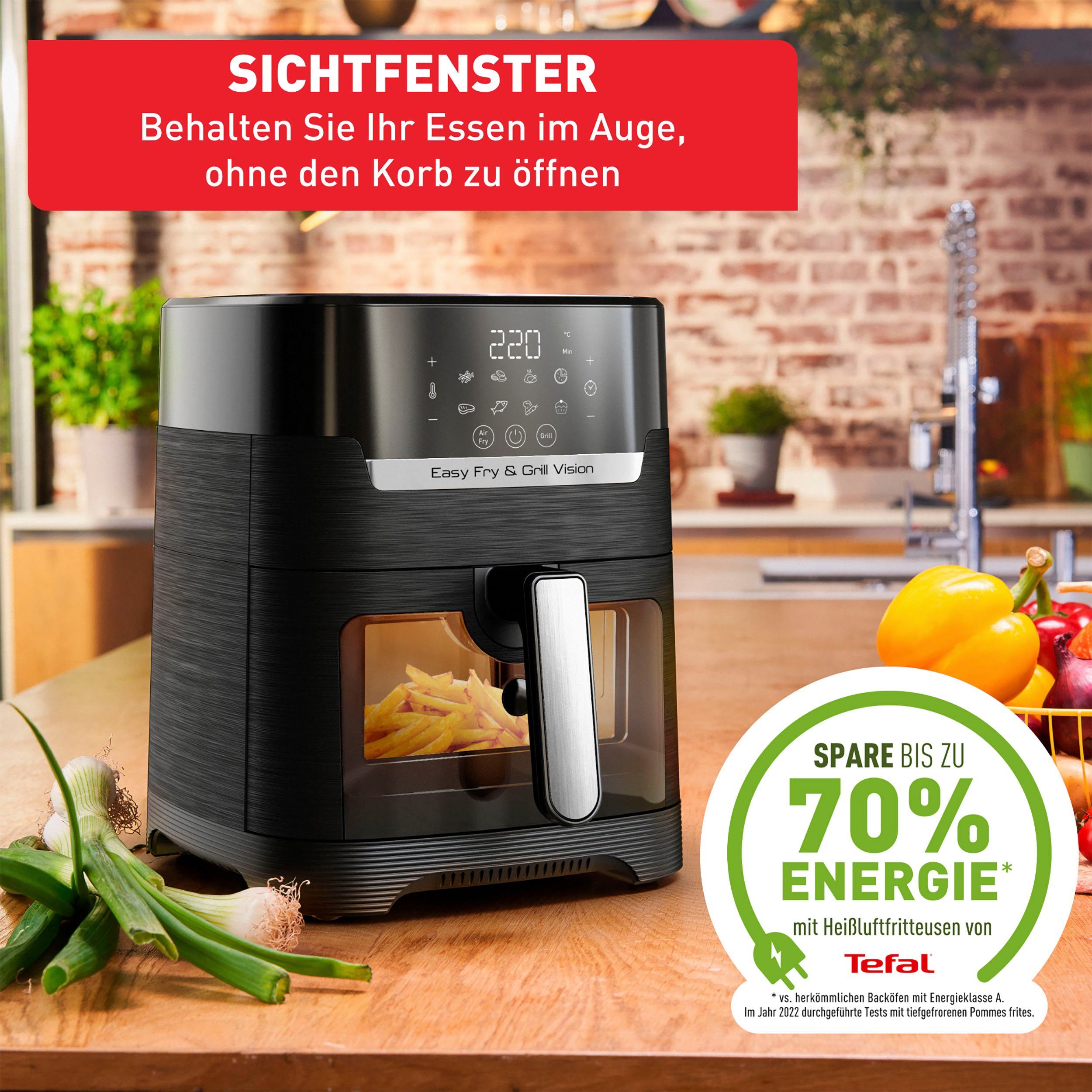 Tefal Heißluftfritteuse EY5068 Easy Fry & Grill Vision, 1550 W