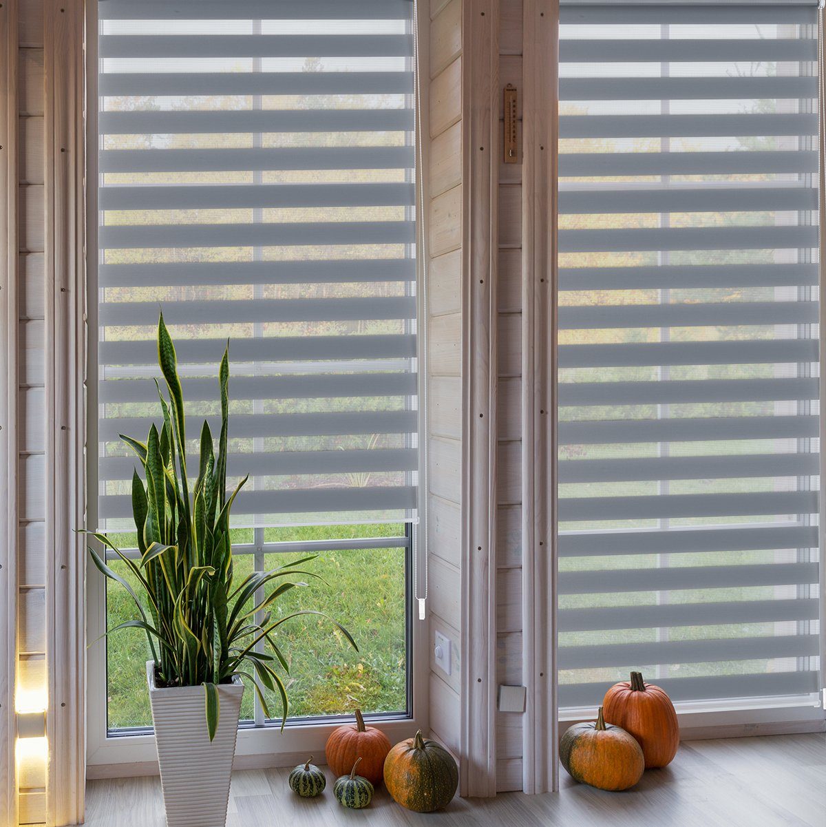 Doppelrollo Klemmfix ohne Bohre verdunkelnd Fensterrollo Seitenzugrollo Grau, Sekey, Klemmfix, für Fenster und Tür