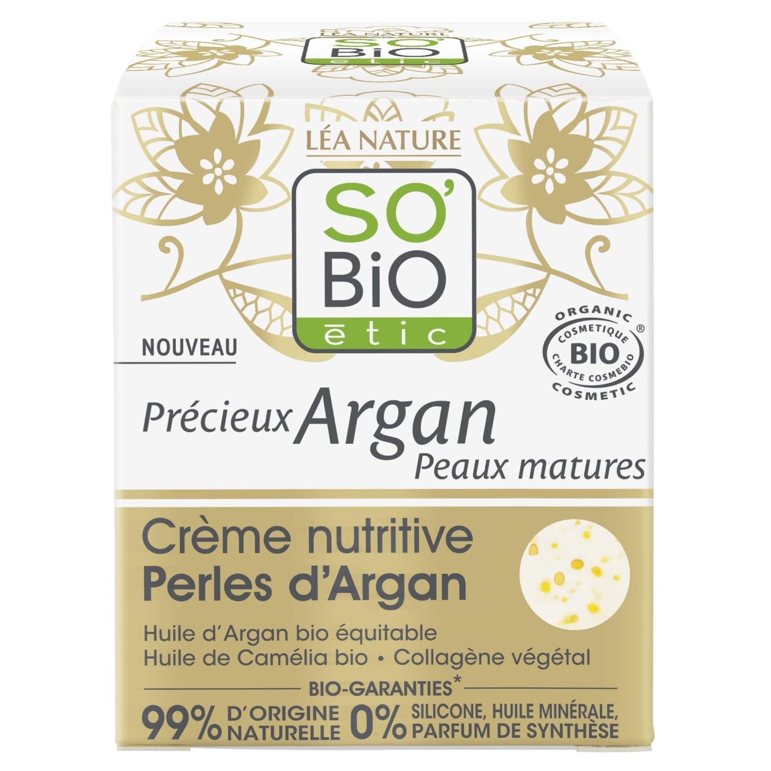 SO BiO étic nærende krem med arganperler, verdifull arganolje for moden hud