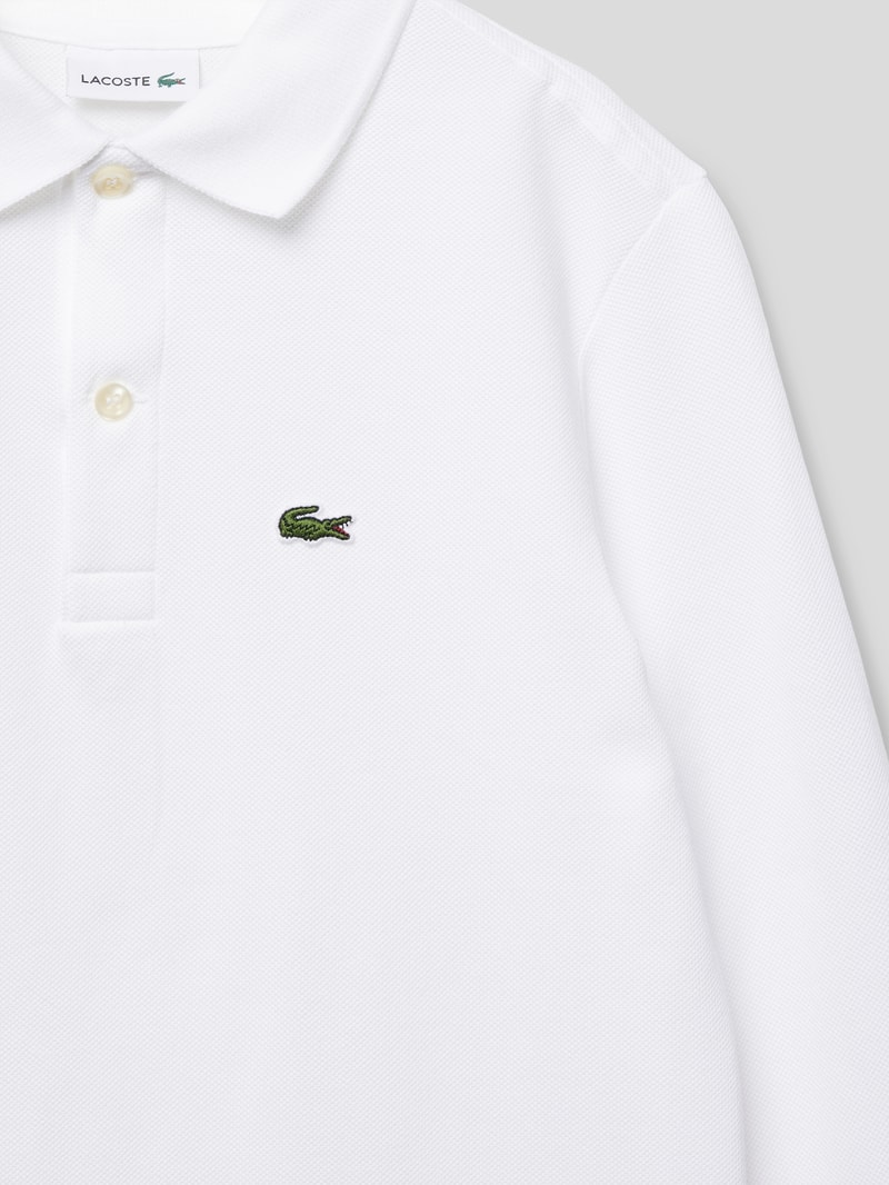Longsleeve mit Polokragen in weiß
