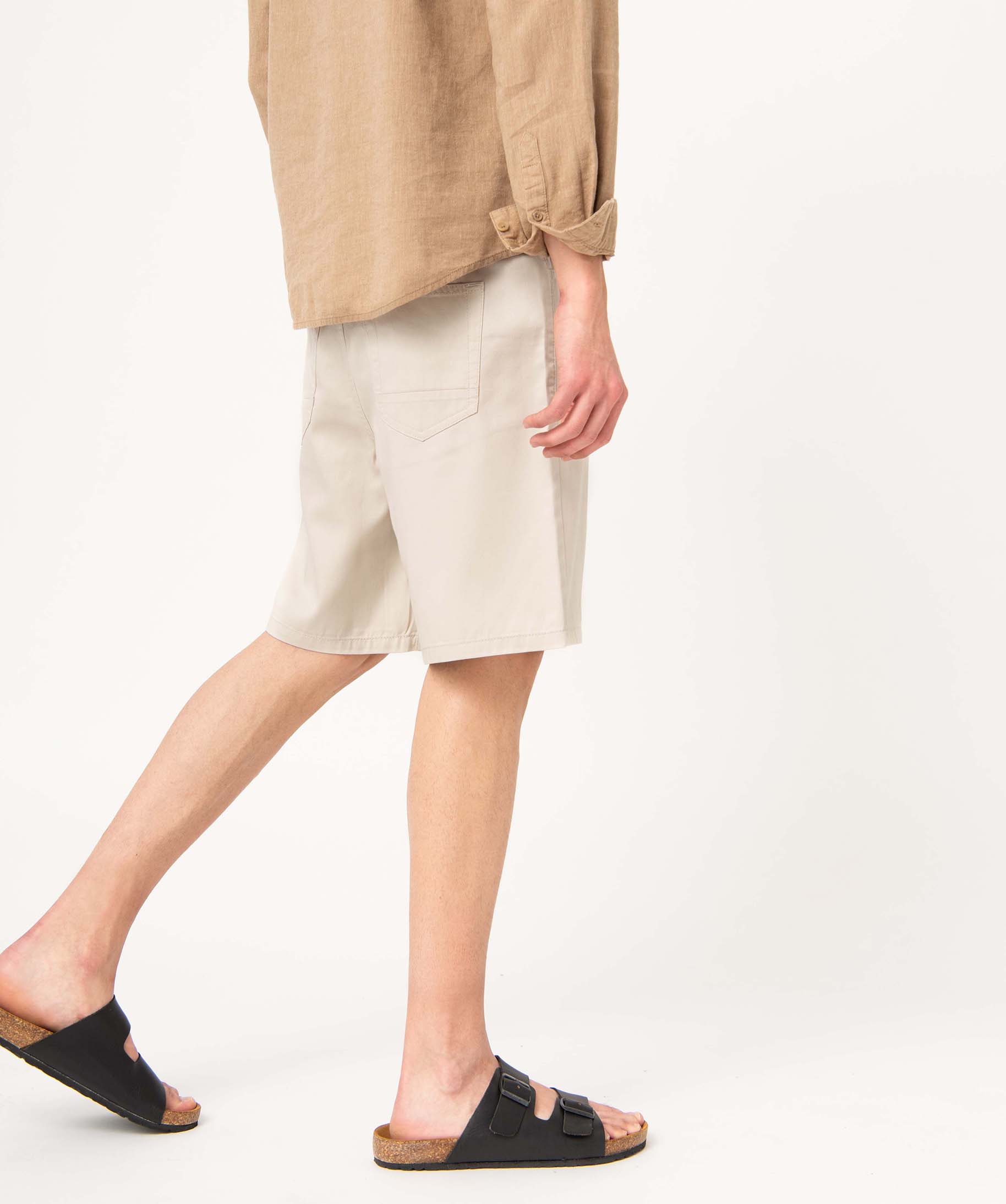 Bermuda homme en maille fine et fluide ecru | GEMO