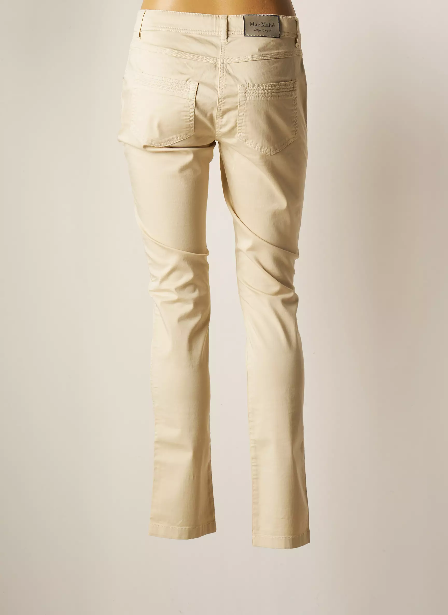 Mae Mahe Pantalons Slim Femme couleur beige