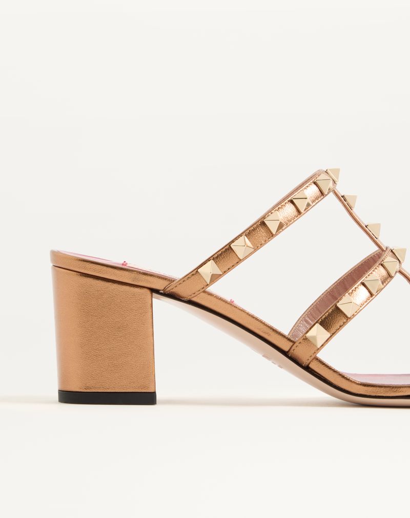 Slide Rockstud Sandal i lamineret nappa 60mm