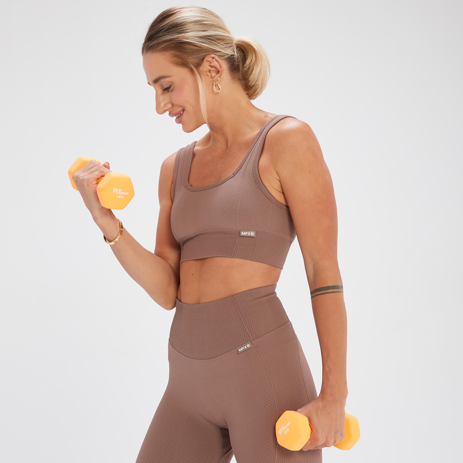 Brassière de sport sans coutures MP x Tatiana – Noisette