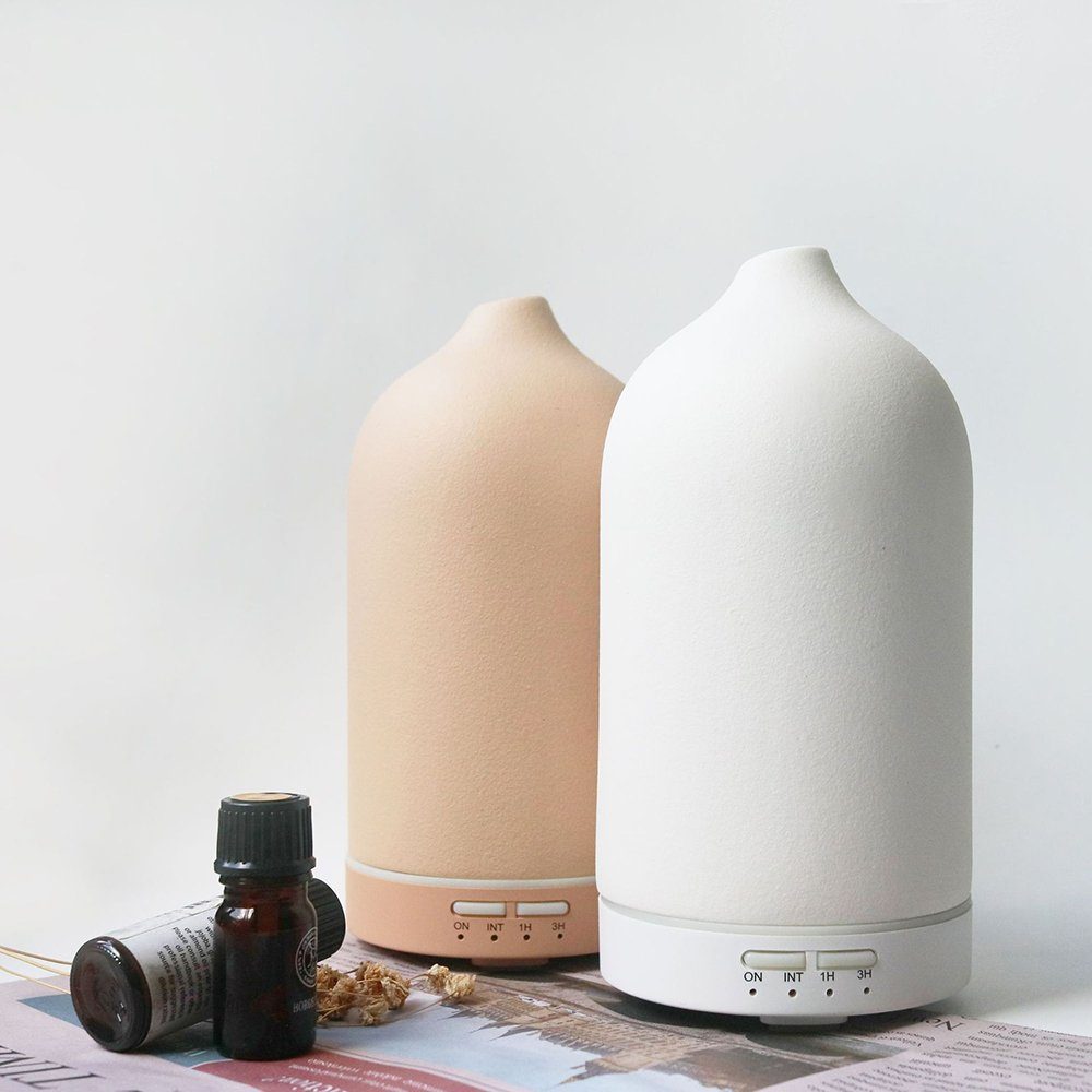 GelldG Luftbefeuchter Aroma Diffuser, Keramik Diffusor für Ätherische Öle