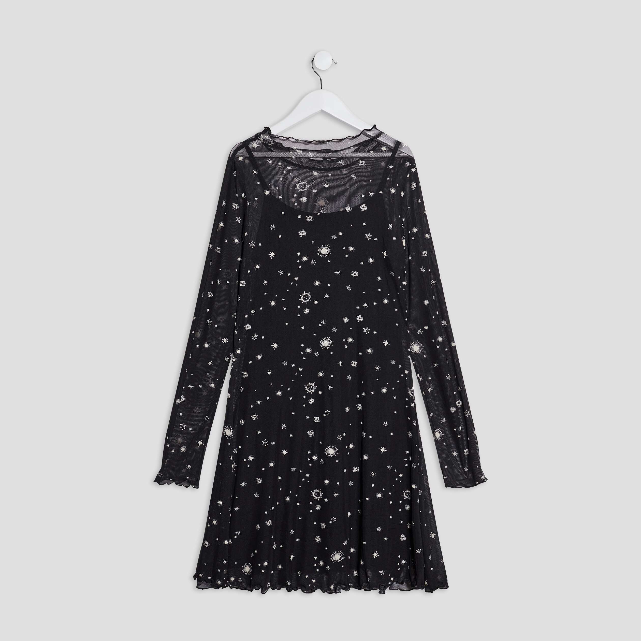 Robe de soirée droite manches longues noir femme | La Halle