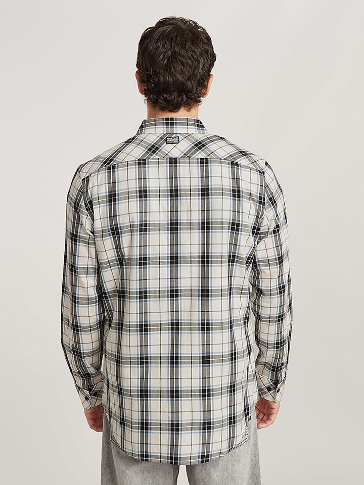 G-Star Hemd in Creme/ Schwarz/ Blau günstig kaufen