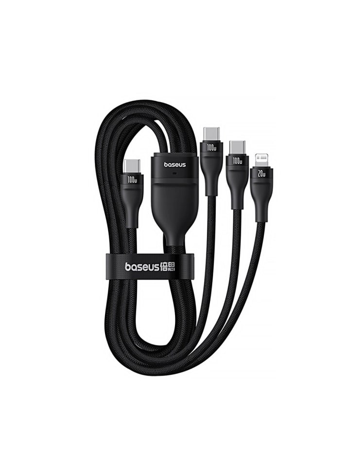 Baseus Baseus Flash Series 3 100W USB-C 3in1 Kabel - USB-C USB-C  Lightning in Schwarz günstig kaufen 150 cm