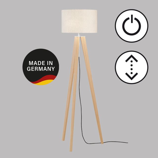 Fischer & Honsel 3-flg Stehlampe Shine-Wood