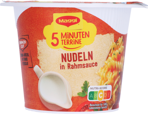 Maggi 5 Minuten Terrine Nudeln in Rahmsoße