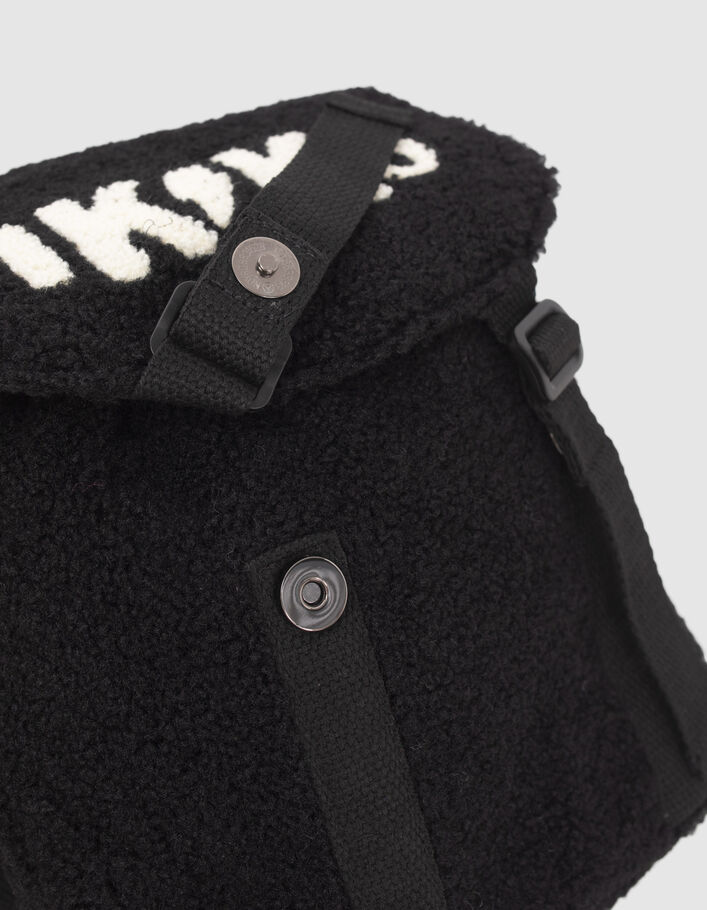 Sac à dos noir en sherpa bébé garçon