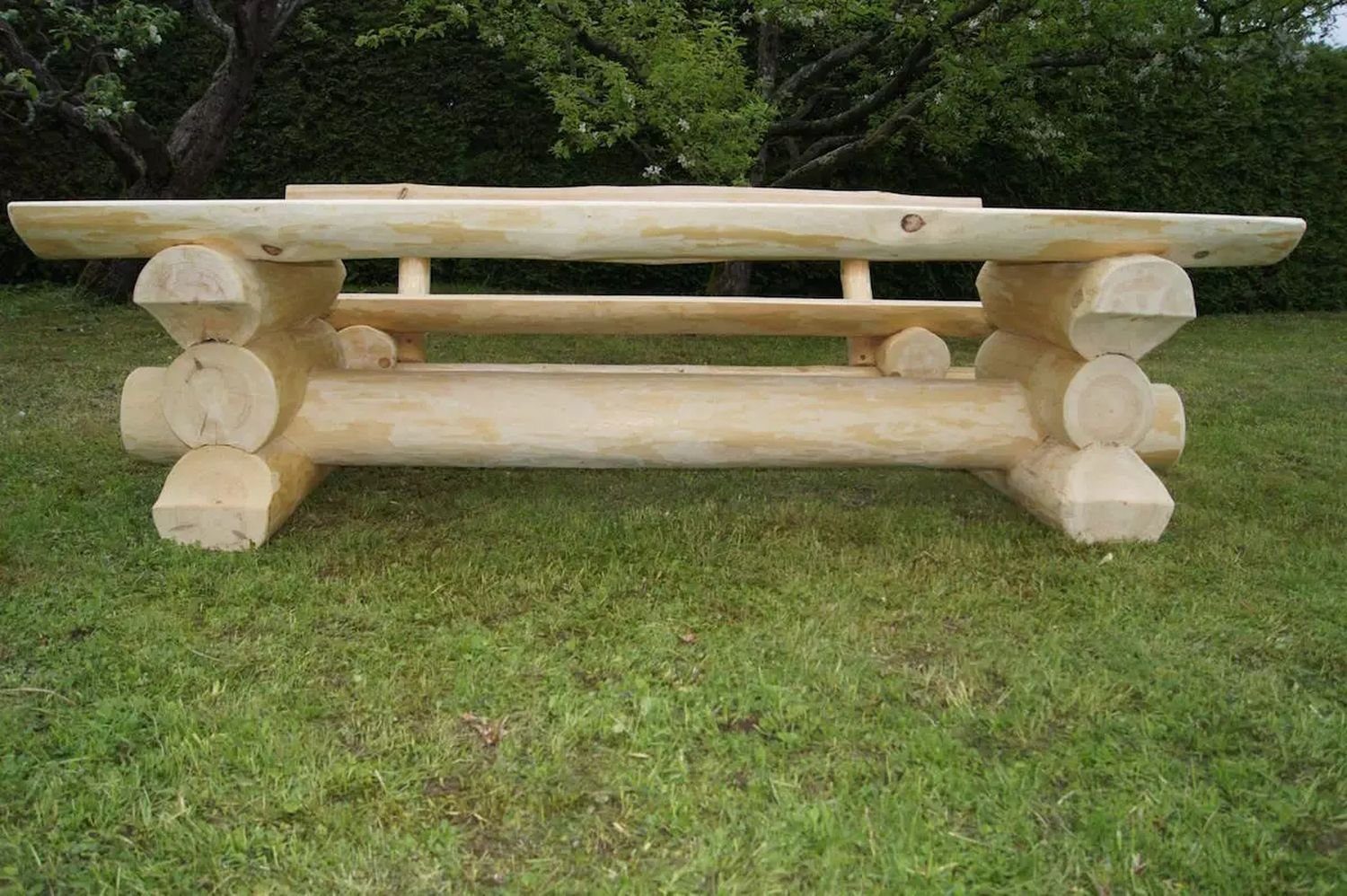 PureHaven Bierzeltgarnitur Luxus-Holzgarnitur Schweden 295x90x80 cm