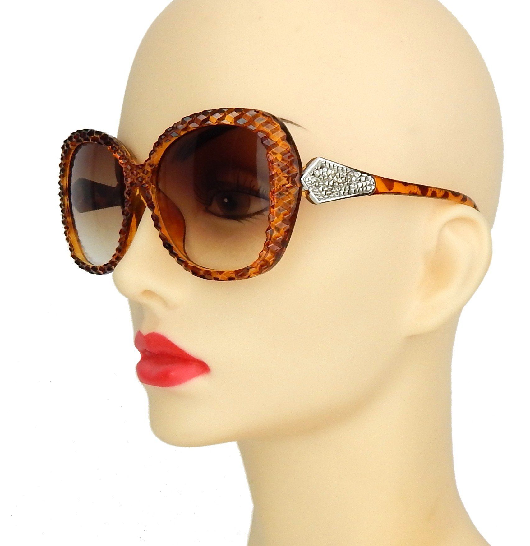 Ella Jonte Sonnenbrille braun silber in Hornoptik mit Prägung Statement-Brille UV 400