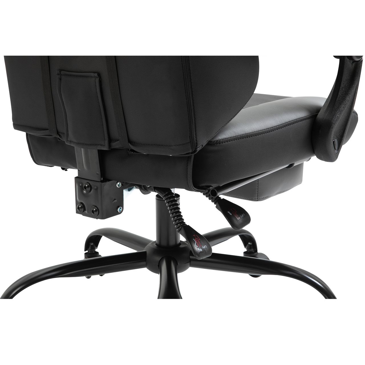 Vinsetto Ergonomischer Gaming Stuhl Bürostuhl Schreibtischstuhl, Drehstuhl Höhenverstellbar, Verstellbares Massage Lendenkissen mit Fußstützen Schwarz 62x52x128 cm