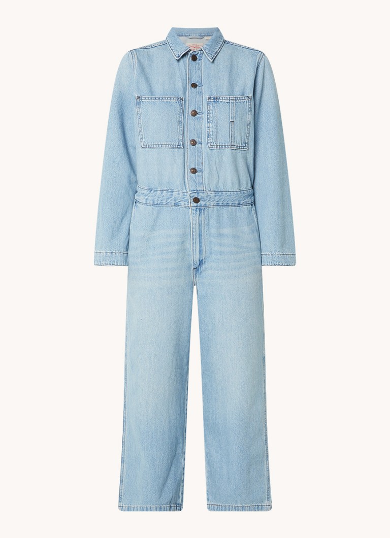 Levi's Wide fit cropped denim dungarees