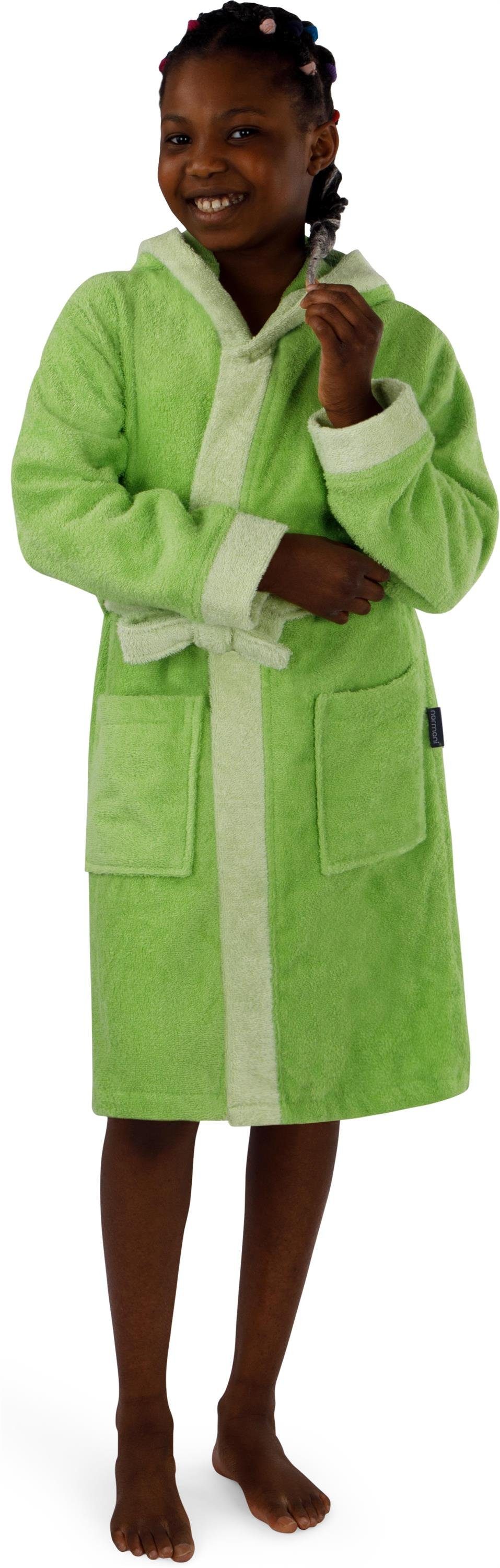normani Kinderbademantel Kinder Bademantel aus Bio-Baumwolle Elounda, Bio-Baumwolle, Kapuze, Bindegürtel, Kinderbademantel aus weichem und schadtsofffreiem Material