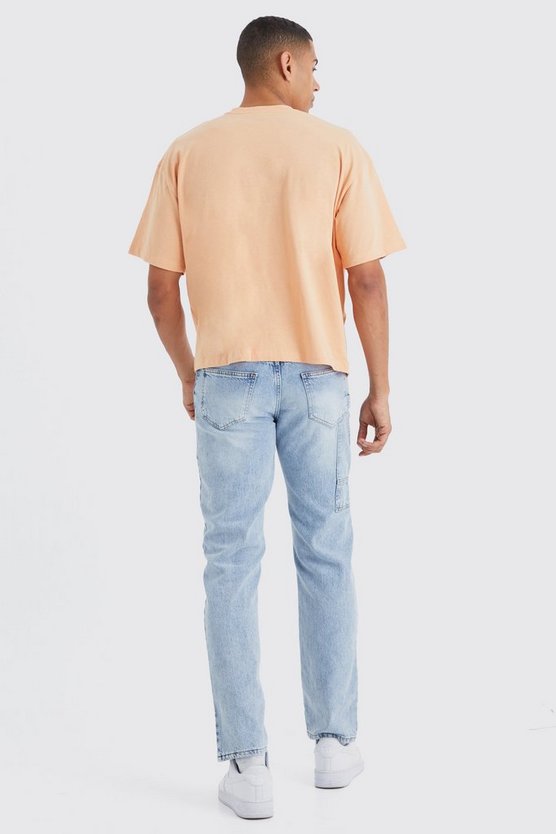 Kastiges T-Shirt mit Homme-Stickerei