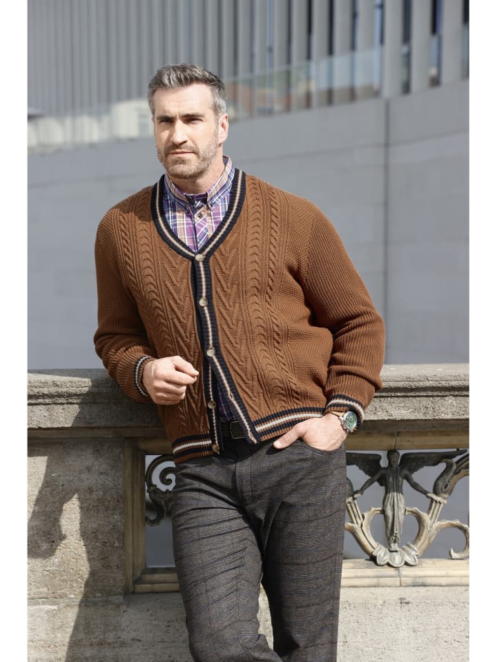 Charles Colby Strickjacke DUKE STARKS in cognac günstig kaufen