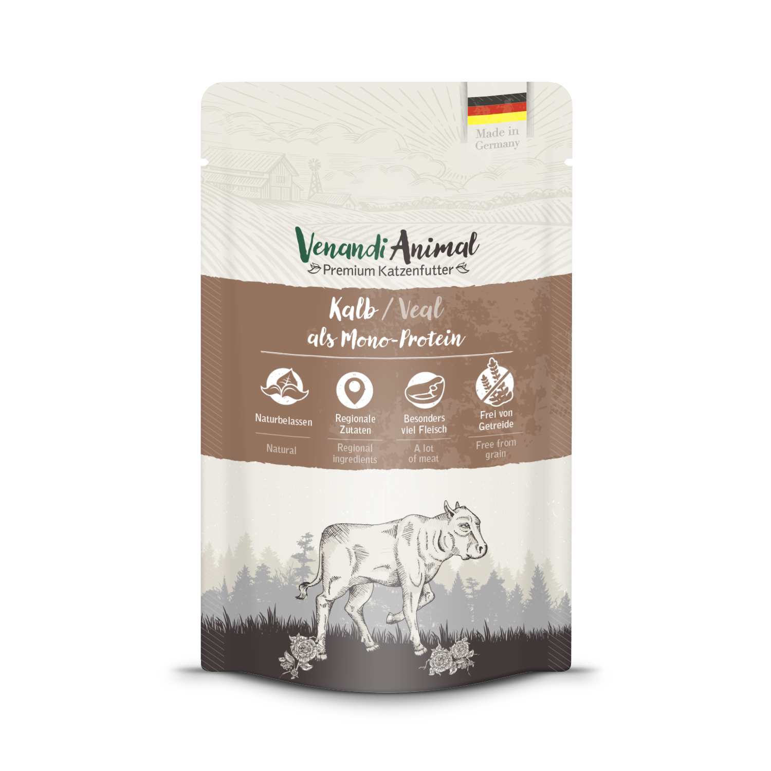Venandi Nassfutter Venandi Animal Mono-Protein 12x125 g Kalb