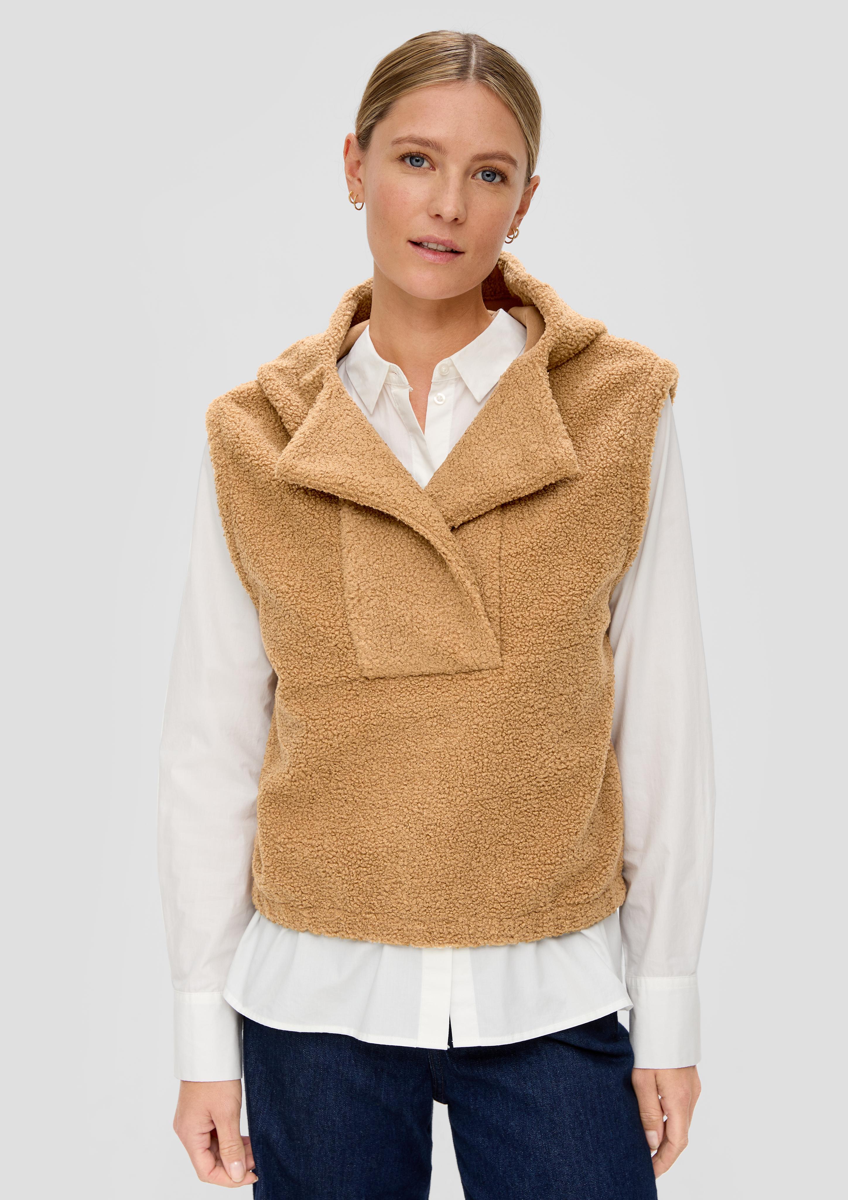 Ärmelloser Hoodie aus Teddyplüsch  2123839-8469