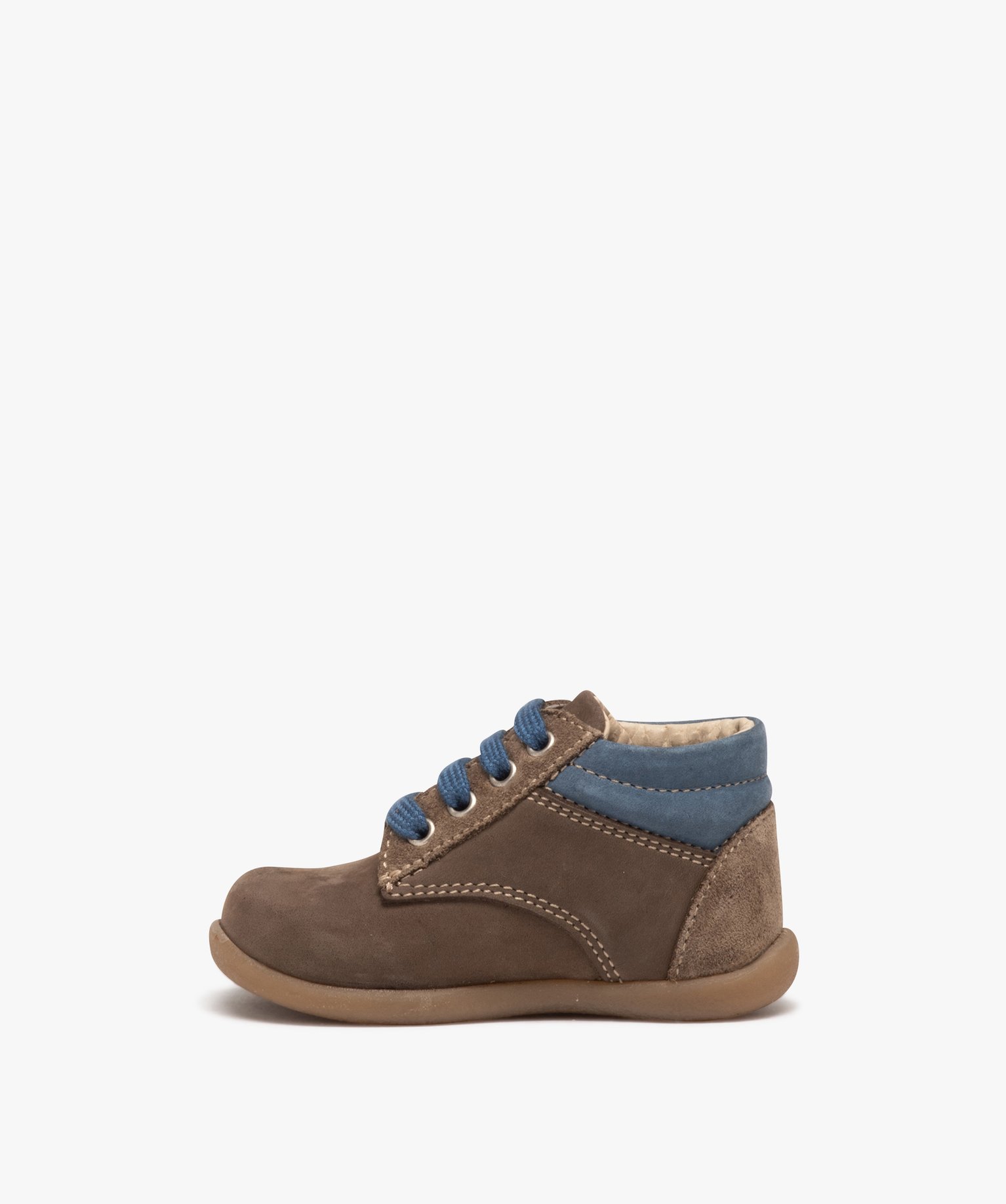 Chaussures premiers pas bébé Garçon bicolores en cuir suédé