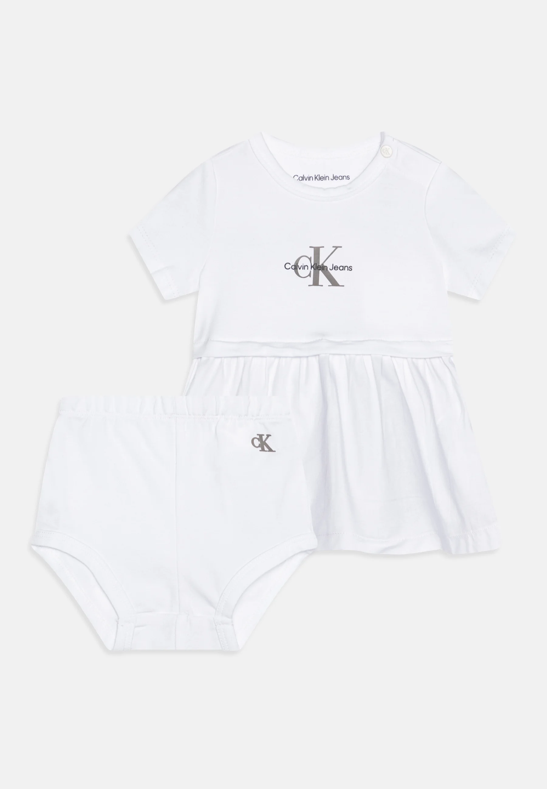 Calvin Klein Jeans BABY MONOGRAMA LOGO MIX MEDIA DRESS - Vestido de punto