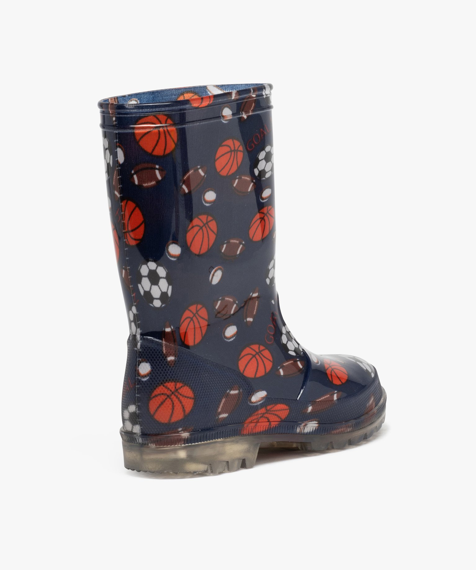 Bottes de pluie Garçon motifs sport à semelle crantée tra... bleu | GEMO